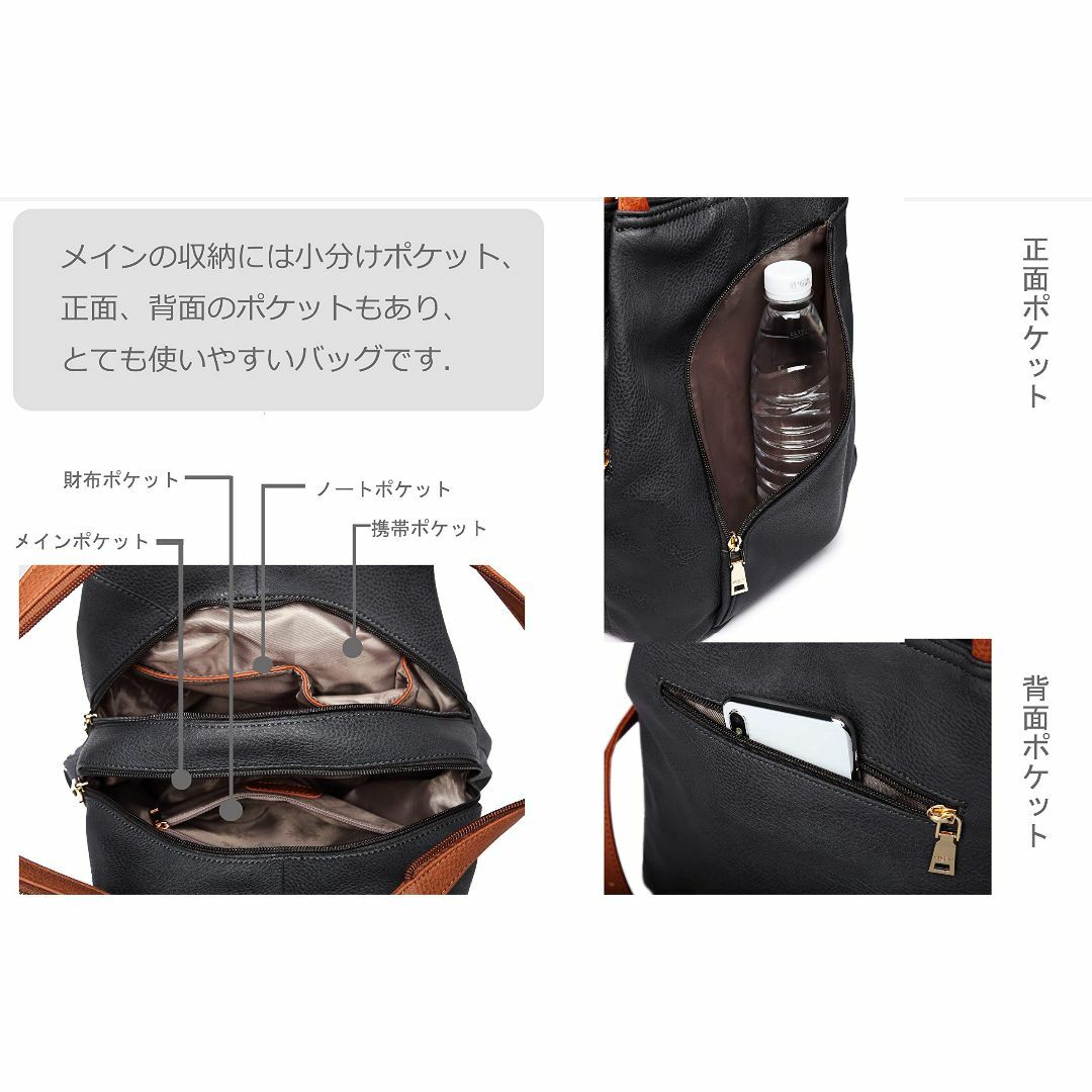 【色: ブラック】【グッシオ ベーシック】レザータッチ 3WAY リュック x  その他のその他(その他)の商品写真