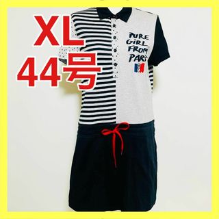 カステルバジャック(CASTELBAJAC)の⭐️カステルバジャック⭐️ワンピース　44号　XL ゴルフ　レディース　大きめ(ひざ丈ワンピース)