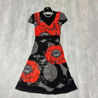 Desigual デシグアル カシュクールワンピース 花柄 ビーズ XS