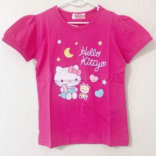 【新品タグ付】ハローキティ　 パフスリーブ 半袖Tシャツ　130cm ピンク(Tシャツ/カットソー)