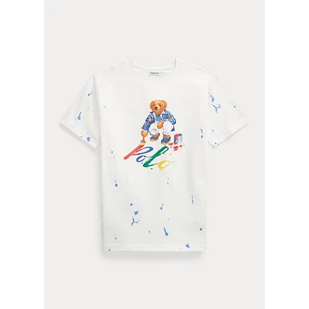 Ralph Lauren(ラルフローレン)の【新品】ラルフローレン ポロベア Tシャツ ペイント ホワイト L キッズ/ベビー/マタニティのキッズ服男の子用(90cm~)(Tシャツ/カットソー)の商品写真