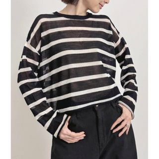 アパルトモンドゥーズィエムクラス(L'Appartement DEUXIEME CLASSE)のL'Appartement Border Sheer Knit(ニット/セーター)