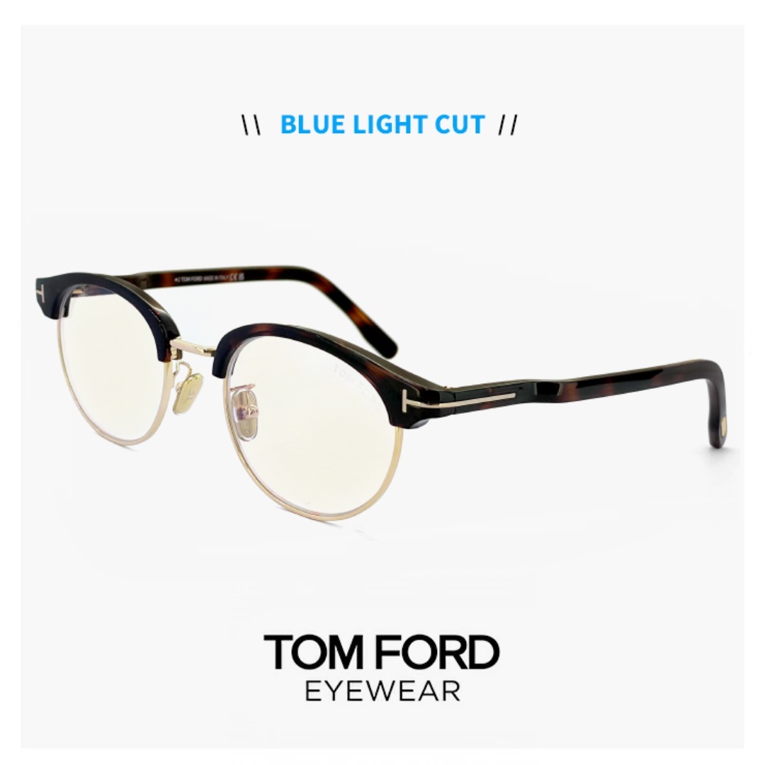 TOM FORD(トムフォード)の【新品】 トムフォード TF5933-D-B 052 度なし ブルーライトカット メガネ TOM FORD FT5933-d-b/v 052 tf5933db tf5933db tomford 伊達メガネ サングラス uvカット メンズ レディース ユニセックス モデル ハバナ デミブラウン ブロー サーモント型 アジアンフィット 日本企画 メンズのファッション小物(サングラス/メガネ)の商品写真