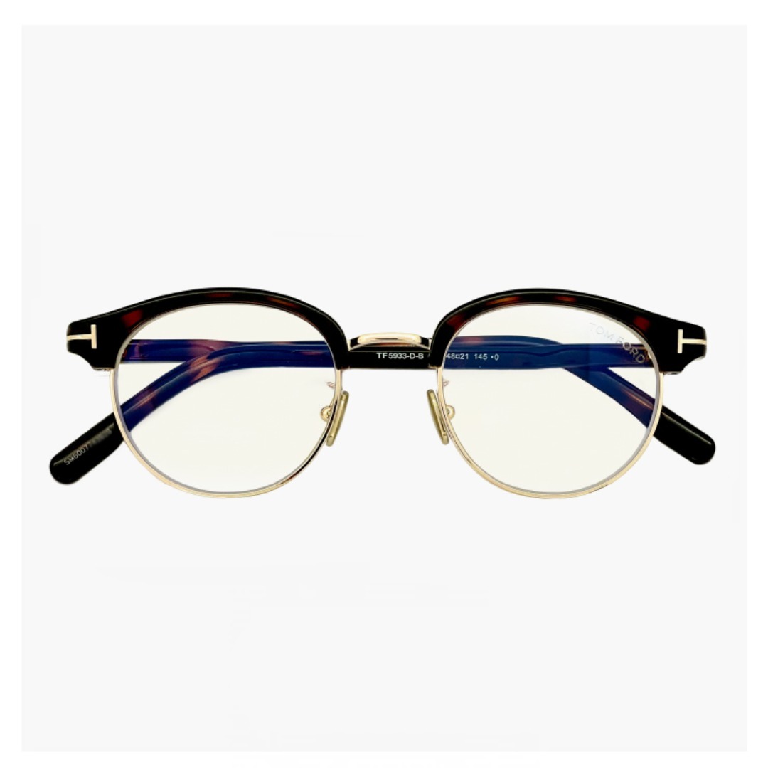 TOM FORD(トムフォード)の【新品】 トムフォード TF5933-D-B 052 度なし ブルーライトカット メガネ TOM FORD FT5933-d-b/v 052 tf5933db tf5933db tomford 伊達メガネ サングラス uvカット メンズ レディース ユニセックス モデル ハバナ デミブラウン ブロー サーモント型 アジアンフィット 日本企画 メンズのファッション小物(サングラス/メガネ)の商品写真