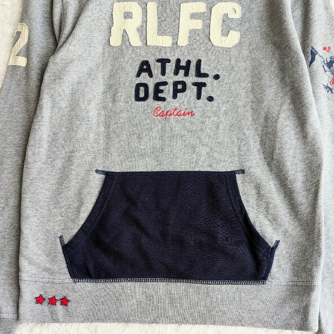 POLO RALPH LAUREN(ポロラルフローレン)のポロラルフローレン スウェット ビッグロゴ デカロゴ ワッペン 刺繍 グレー L メンズのトップス(スウェット)の商品写真