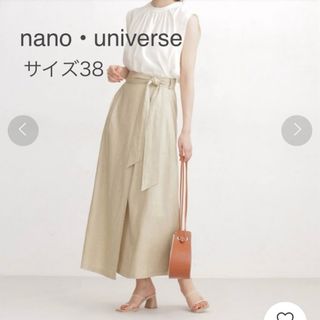 ナノユニバース(nano・universe)のnano • universeリネンブレンドラップ風スカート　38(ロングスカート)