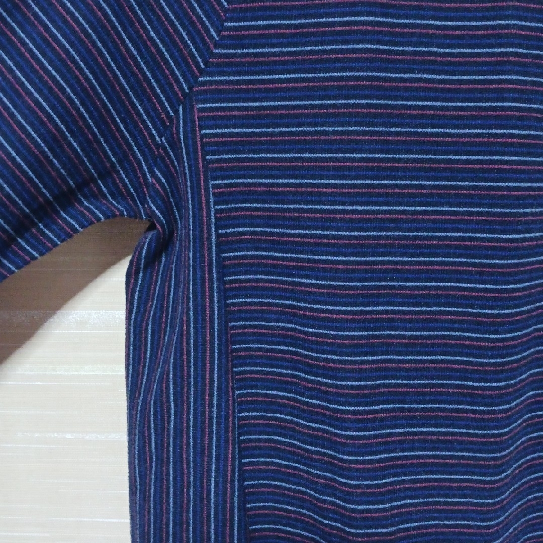 SIMPLE LIFE(シンプルライフ)の美品 シンプルライフ カットソー Tシャツ ボーダー ブルー レディースのトップス(カットソー(長袖/七分))の商品写真