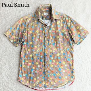 ポールスミス(Paul Smith)のポールスミス 半袖シャツ 花柄 グラデーション プリント コットン 茶 M(Tシャツ/カットソー(半袖/袖なし))