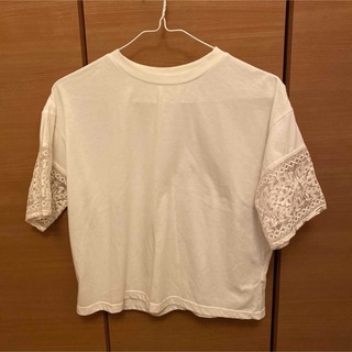 レディース Tシャツ トップス レース 白 カットソー(Tシャツ/カットソー(半袖/袖なし))