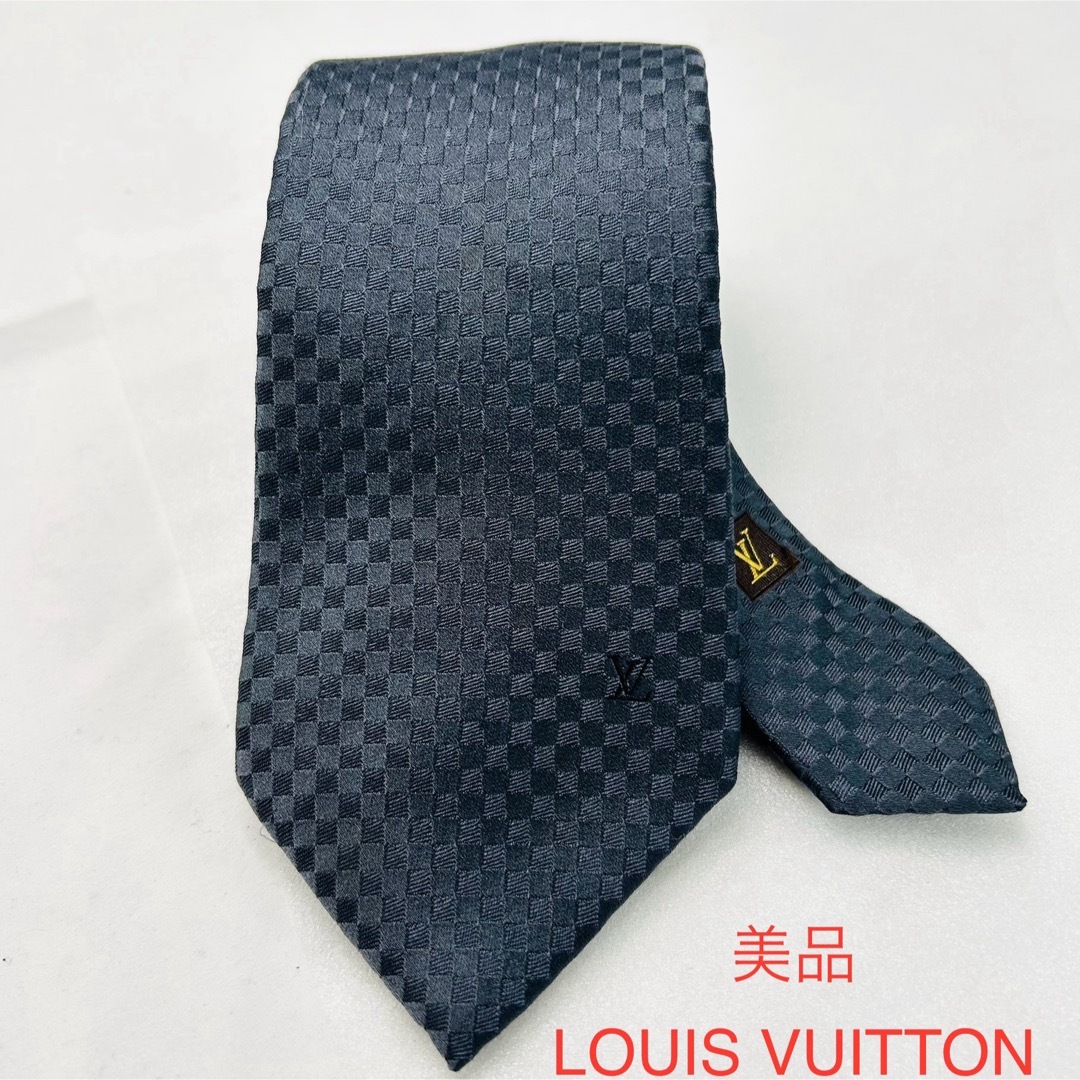 LOUIS VUITTON(ルイヴィトン)の美品　LOUIS VUITTON ヴィトン ネクタイ マイクロダミエ　イタリア製 メンズのファッション小物(ネクタイ)の商品写真