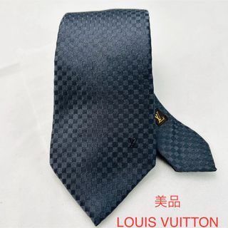 ルイヴィトン(LOUIS VUITTON)の美品　LOUIS VUITTON ヴィトン ネクタイ マイクロダミエ　イタリア製(ネクタイ)