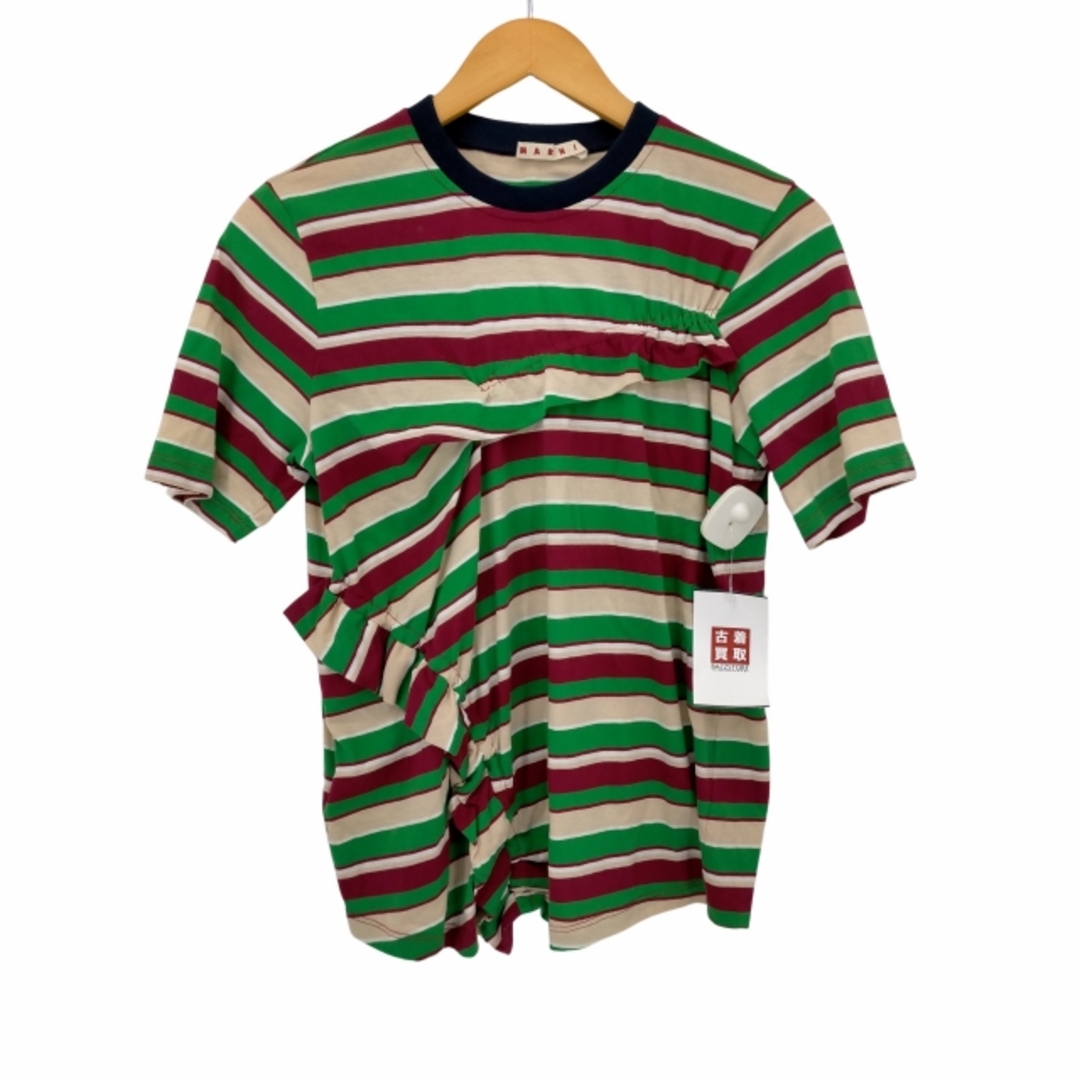 Marni(マルニ)のMARNI(マルニ) フリルデザイン ボーダーTシャツ レディース トップス レディースのトップス(Tシャツ(半袖/袖なし))の商品写真