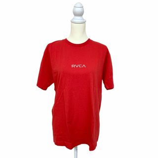 ルーカ(RVCA)の新品 送料無料 RVCA トップス Tシャツ ロゴプリント 半袖 レッド M(Tシャツ(半袖/袖なし))