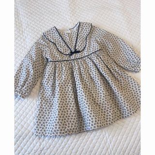 キャラメルベビー&チャイルド(Caramel baby&child )のlittle cotton cloths  長袖　ワンピース　3-4y(ワンピース)