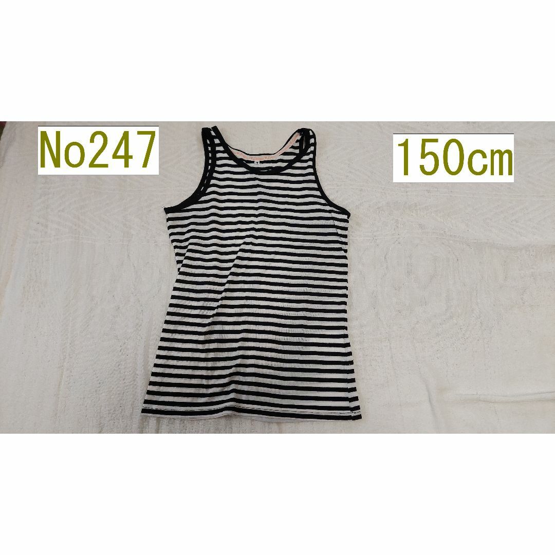 150ｃｍ ボーダーのタンクトップ キッズ/ベビー/マタニティのキッズ服女の子用(90cm~)(Tシャツ/カットソー)の商品写真