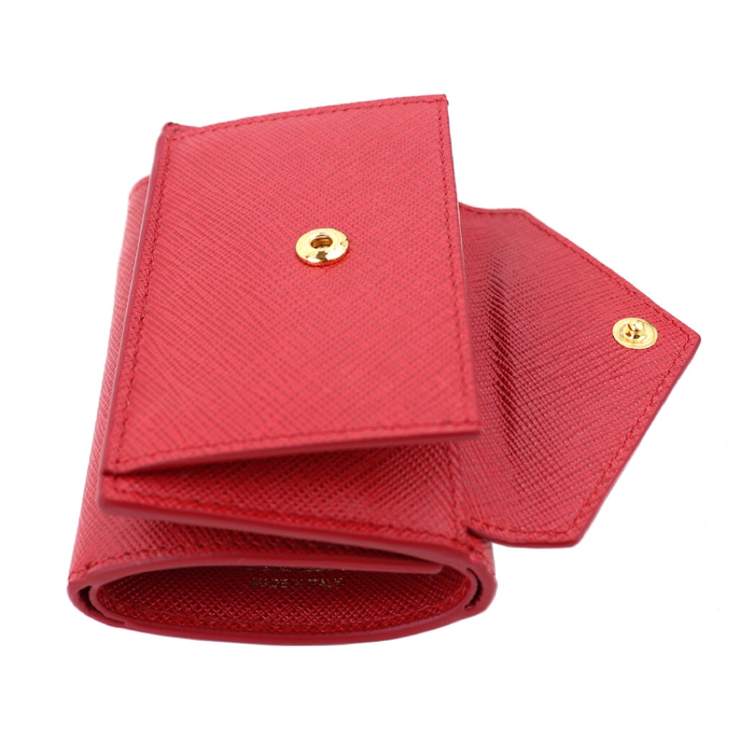 PRADA(プラダ)のプラダ 三つ折り財布 1MH021 QWA F068Z FUOCO フォーコ 赤 レディースのファッション小物(財布)の商品写真