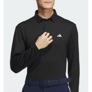 アディダス(adidas)の送料無料 新品 adidas 3 ストライプス ゴルフ 長袖 ポロシャツ XL(ウエア)