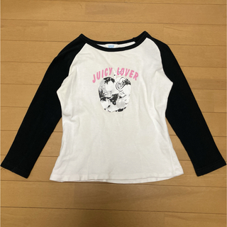 Tシャツ　ブラック×ホワイト　りんご(Tシャツ(長袖/七分))