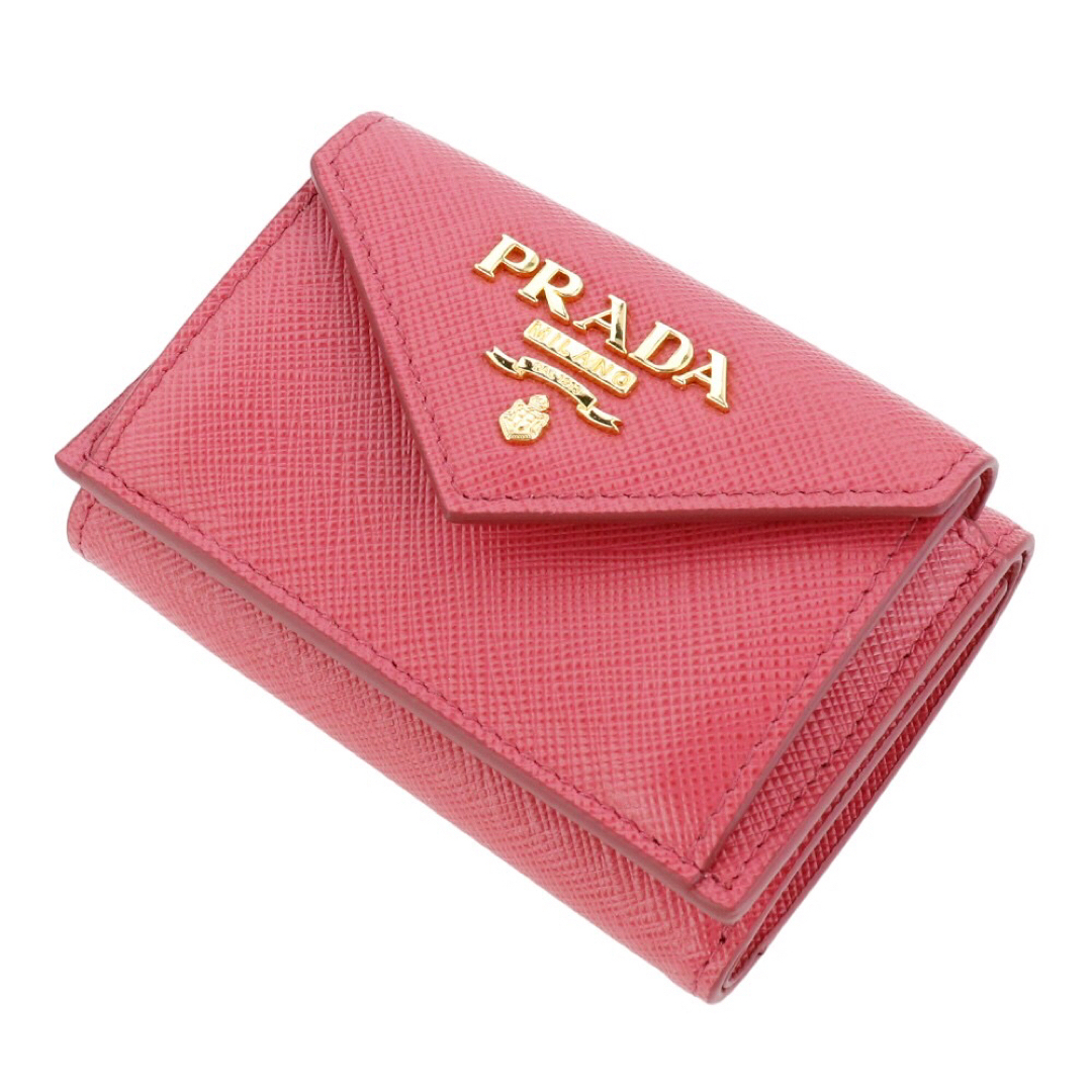 PRADA(プラダ)のプラダ 三つ折り財布 1MH021 QWA F0505 PEONIA ピンク レディースのファッション小物(財布)の商品写真