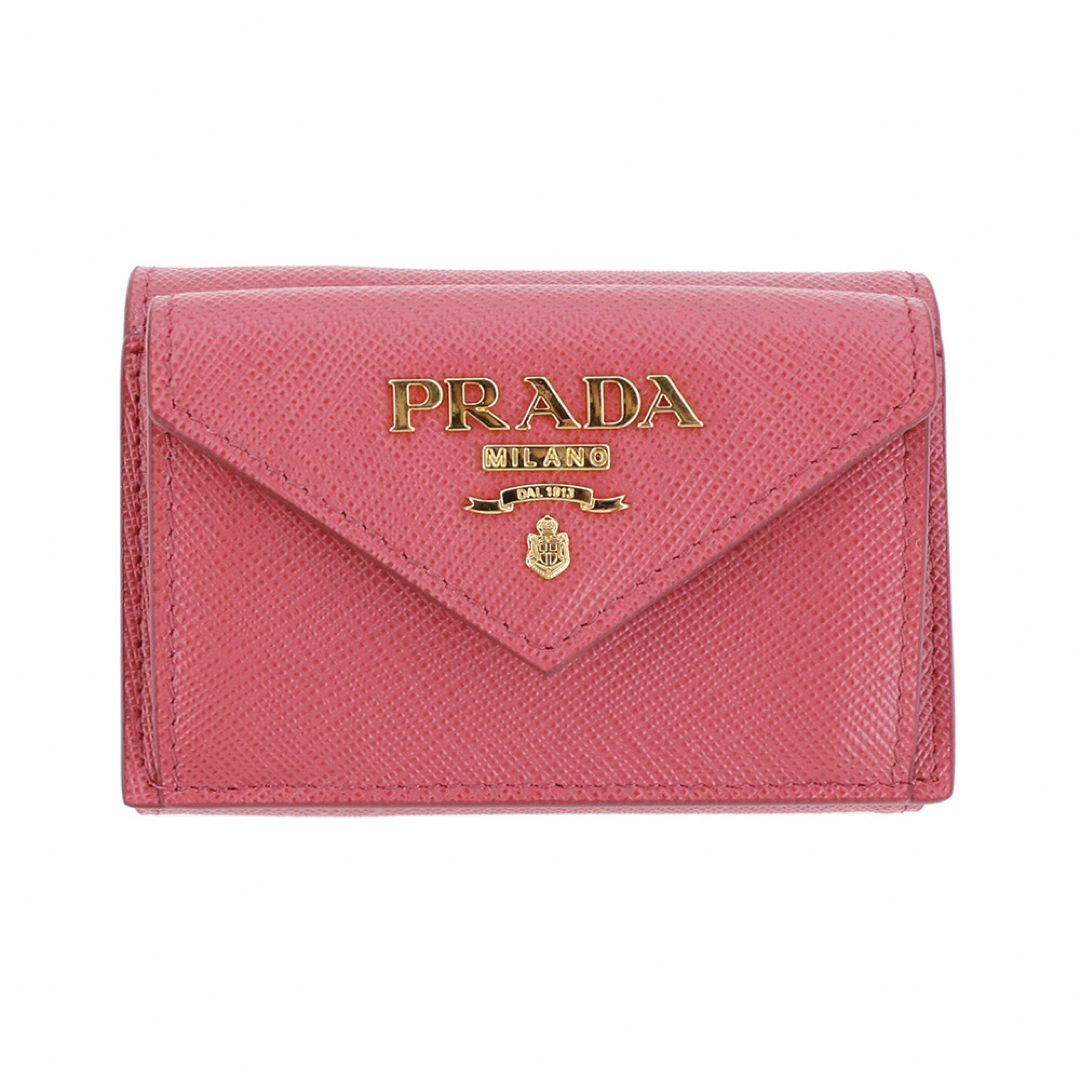 PRADA(プラダ)のプラダ 三つ折り財布 1MH021 QWA F0505 PEONIA ピンク レディースのファッション小物(財布)の商品写真