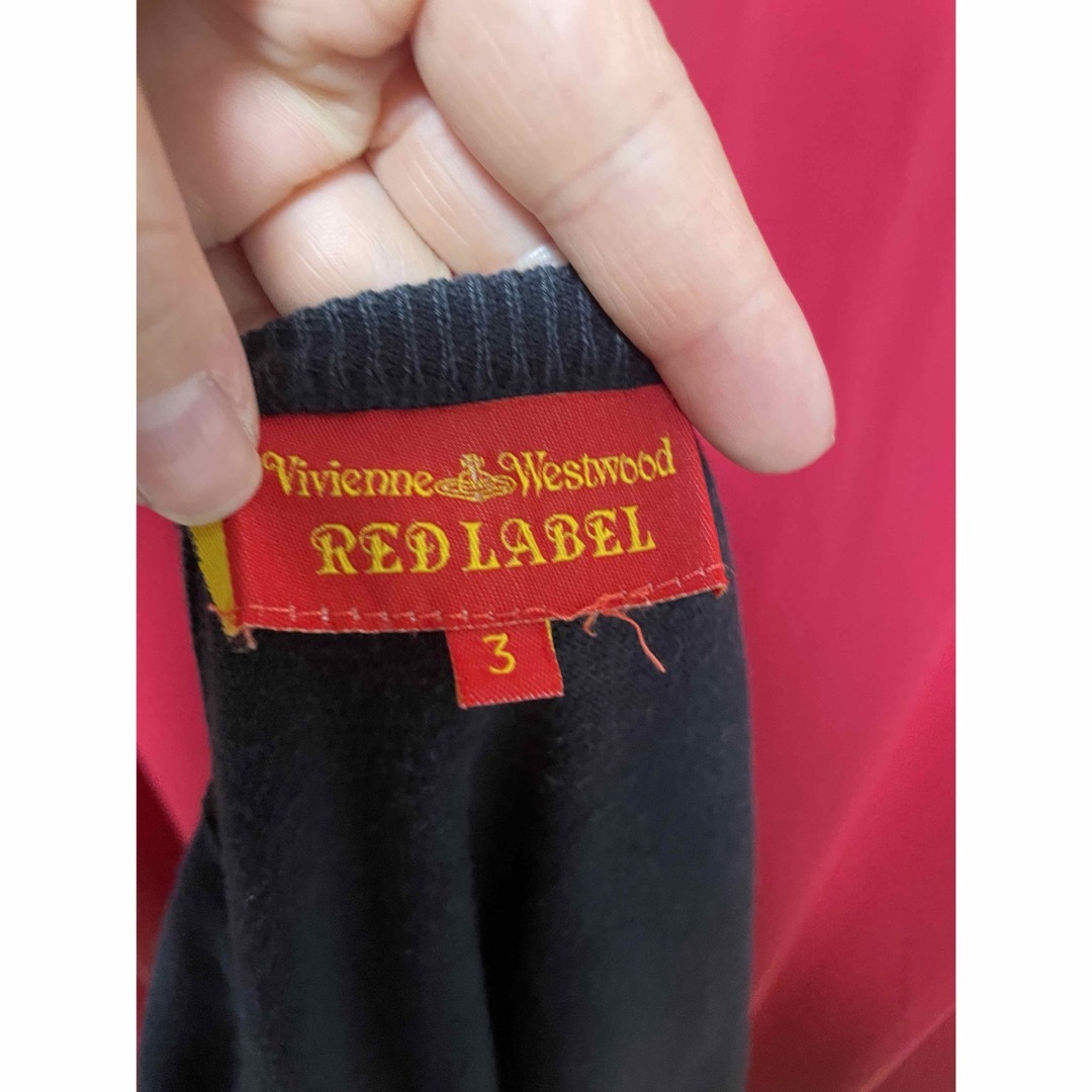 Vivienne Westwood(ヴィヴィアンウエストウッド)のヴィヴィアン黒オーブ丸首綿カーディガン赤テープLサイズMILK二階堂ふみ椎名林檎 レディースのトップス(カーディガン)の商品写真