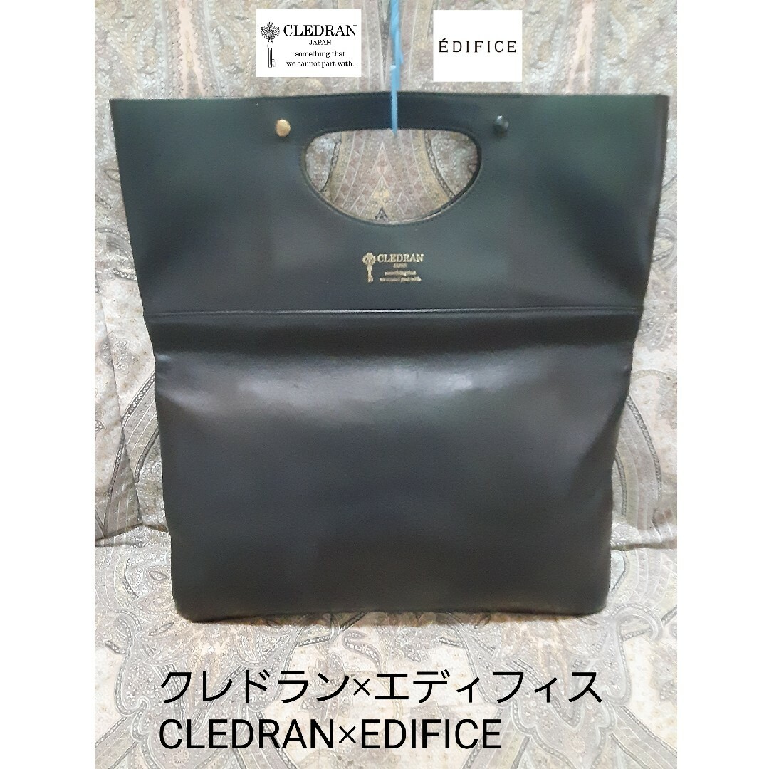 CLEDRAN×EDIFICE 本革/大型/手提げバッグ/セカンドバッグ メンズのバッグ(トートバッグ)の商品写真