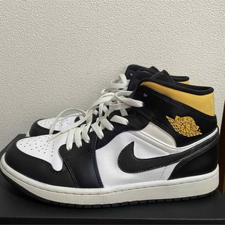 ナイキ(NIKE)のNike Air Jordan 1 Mid White/Pollen-Black(スニーカー)