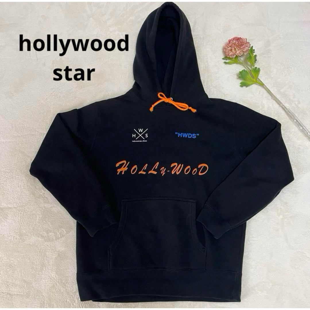 【hollywood star】 ハリウッドスター　オフィシャル　パーカー　黒 メンズのトップス(パーカー)の商品写真