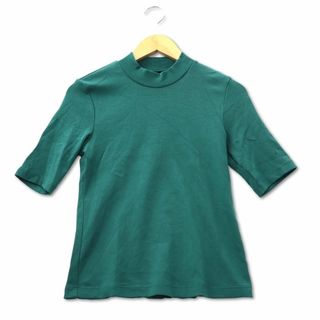 ユニクロ(UNIQLO)のユニクロ UNIQLO ストレッチ 五分袖 ハイネック T M グリーン(チュニック)