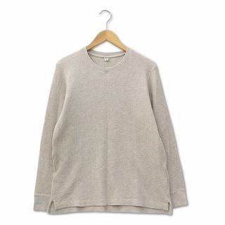 ユニクロ(UNIQLO)のユニクロ UNIQLO ワッフルクルーネックT 長袖 サーマルカットソー M(Tシャツ/カットソー(七分/長袖))