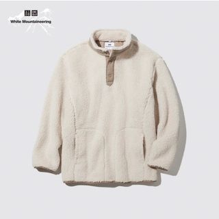 UNIQLO - UNIQLO  フリースオーバーサイズプルオーバー ホワイトマウンテニアリング