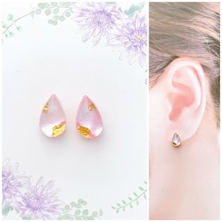 レッド10mm雫ピアス/イヤリング(ピアス)