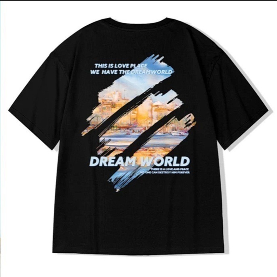 【当店人気】メンズ　Tシャツ　半袖　オーバーサイズ　バックプリント　ストリート メンズのトップス(Tシャツ/カットソー(半袖/袖なし))の商品写真