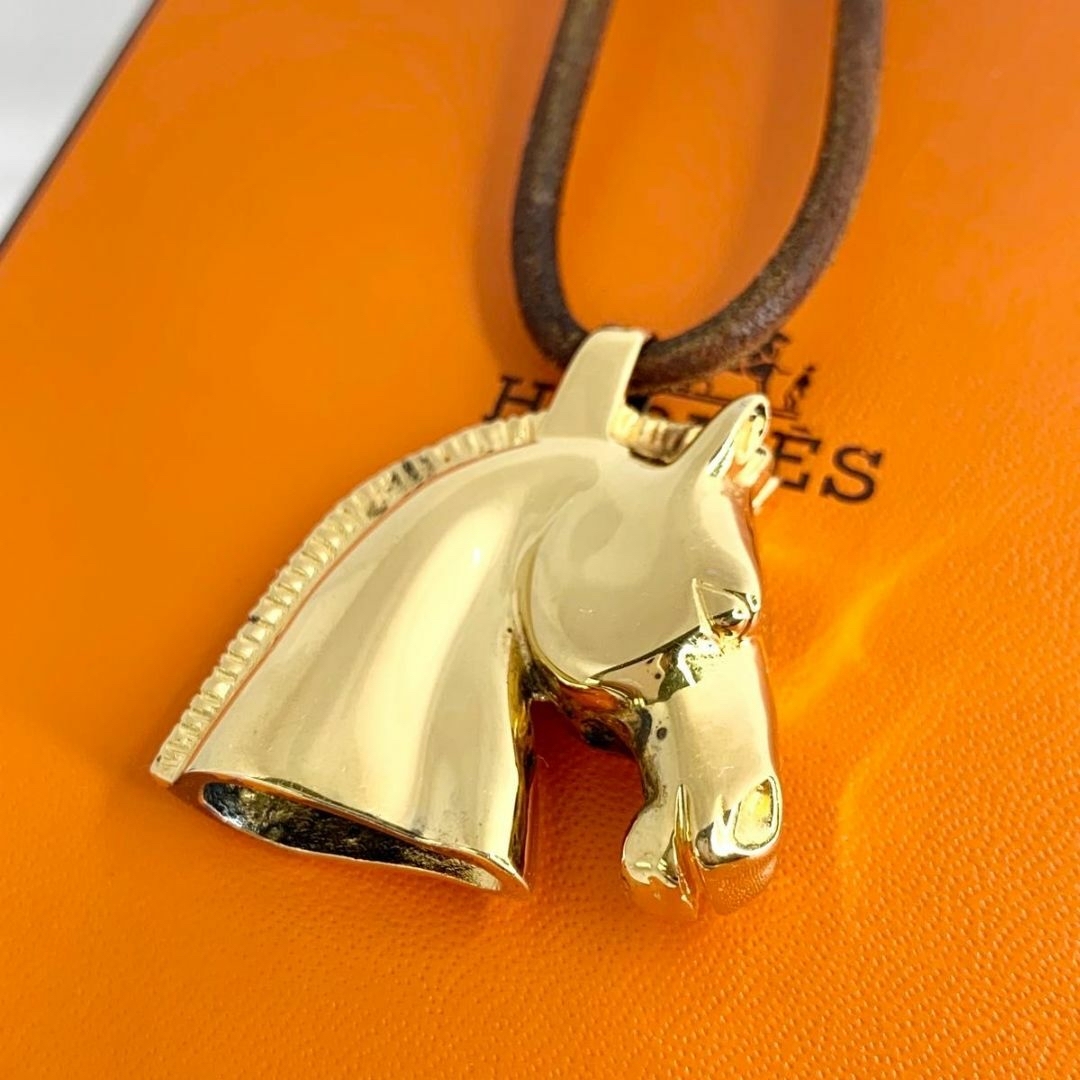 Hermes(エルメス)のHERMES エルメス ホース ヘッド ネックレス チョーカー ゴールド df4 レディースのアクセサリー(ネックレス)の商品写真