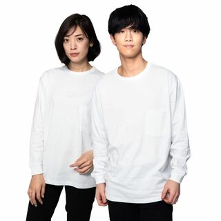 【色: ホワイト】[Lipropp] Tシャツ 綿100% 長袖 メンズ レディ(その他)