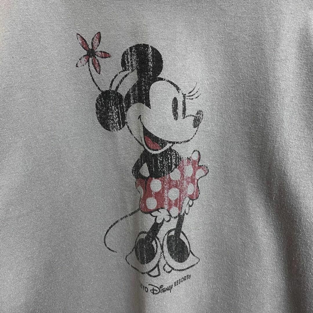 Disney(ディズニー)のディズニー　ミニー　かすれプリントロングTシャツ　グレー　150 子供服　女の子 キッズ/ベビー/マタニティのキッズ服女の子用(90cm~)(Tシャツ/カットソー)の商品写真