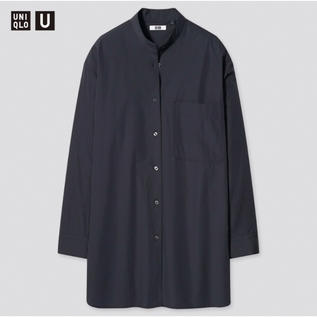 UNIQLO(ユニクロ)のUNIQLO U ユニクロユー オーバーサイズシャツ ダークグレー Mサイズ レディースのトップス(シャツ/ブラウス(長袖/七分))の商品写真