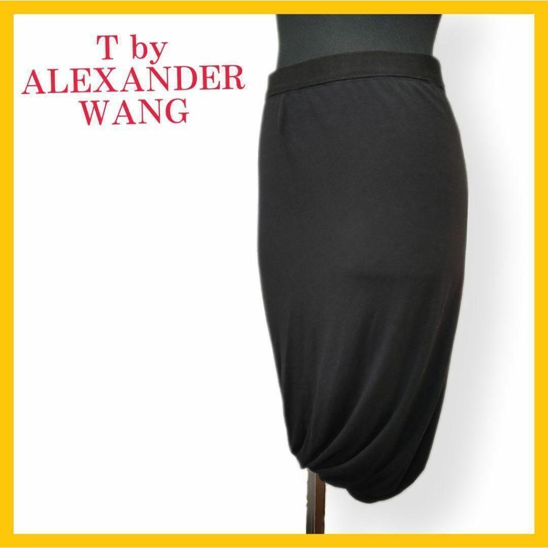 T by Alexander Wang(ティーバイアレキサンダーワン)の美品 ティーバイ アレキサンダーワン スカート タイト バルーン ニット S 黒 レディースのスカート(ひざ丈スカート)の商品写真