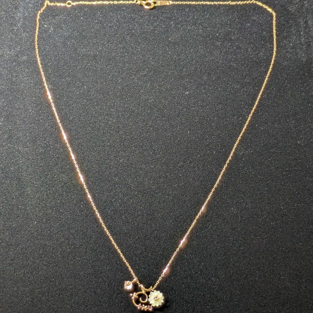 Samantha Tiara(サマンサティアラ)の897 サマンサティアラ色石ネックレスK10PGピンクゴールド レディースのアクセサリー(ネックレス)の商品写真