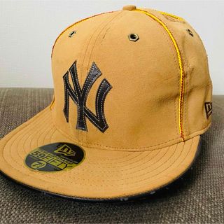 ニューエラー(NEW ERA)の送料無料！【ティンバーカラーNEW ERA ♪】61.5cm 全体的に劣化有り(キャップ)