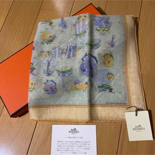 エルメス(Hermes)の新品タグ付 エルメス HERMES カレ45シルクシフォンスカーフ 海の空の狭間(バンダナ/スカーフ)