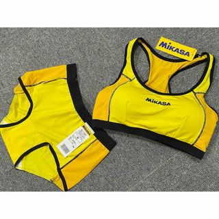 ミカサ(MIKASA)のMIKASA スポーツブラ ショーツ セット Msize /  イエロー(ブラ&ショーツセット)