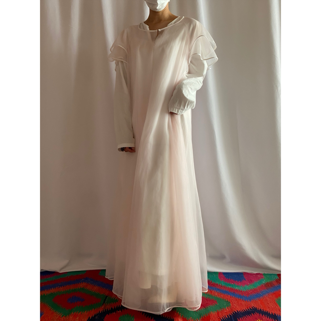 古着 ビンテージ アンティーク 70s ピンク フリル 花柄 古着 ビンテージ アンティーク 70s ピンク フリル 花柄