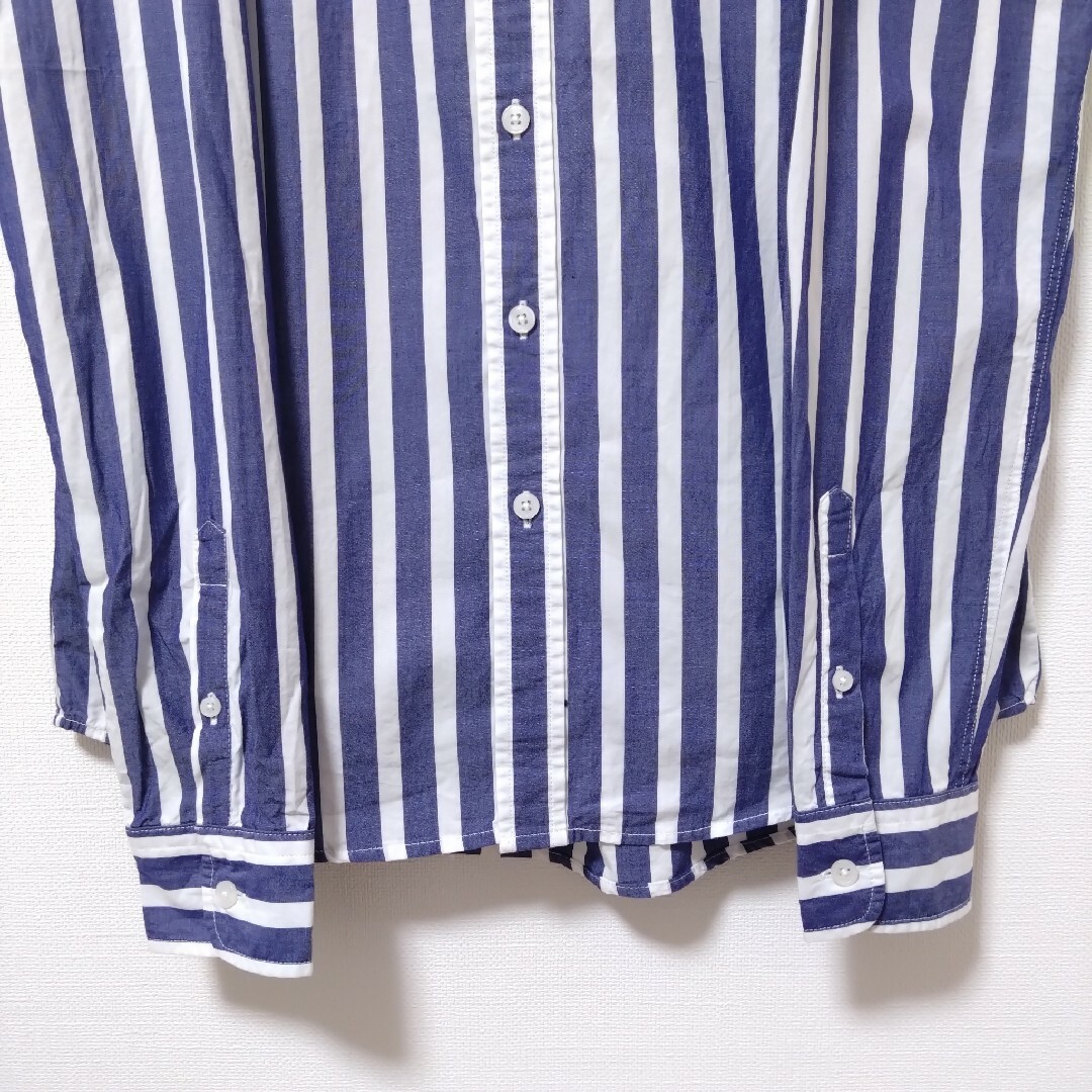 RAGEBLUE(レイジブルー)のシャツ　メンズ　古着　長袖　ストライプ　レイジブルー　カジュアル　春　Mサイズ メンズのトップス(シャツ)の商品写真
