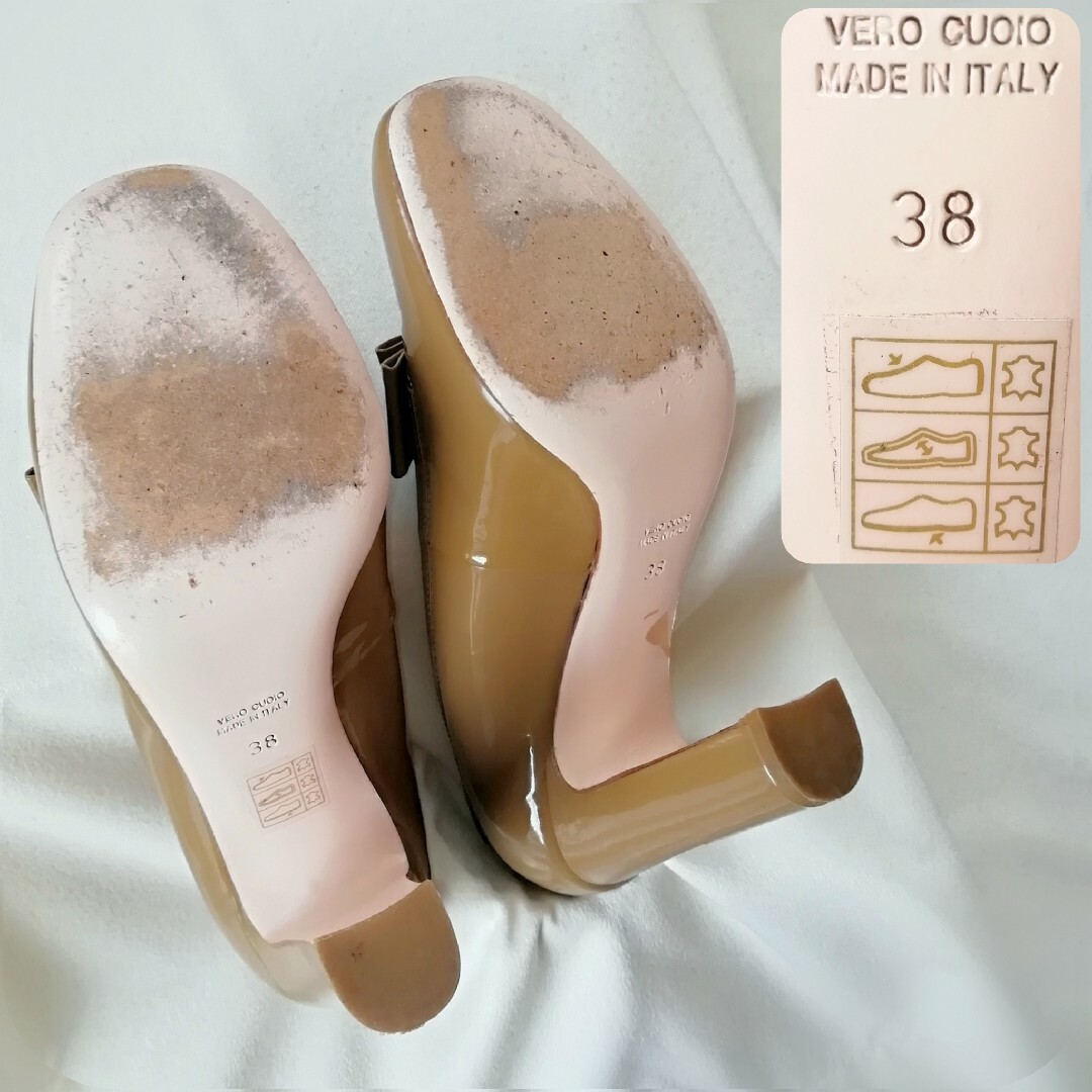 RED VALENTINO(レッドヴァレンティノ)のレッド ヴァレンティノ/エナメル リボンパンプス/スクエアトゥ/38(24.5) レディースの靴/シューズ(ハイヒール/パンプス)の商品写真