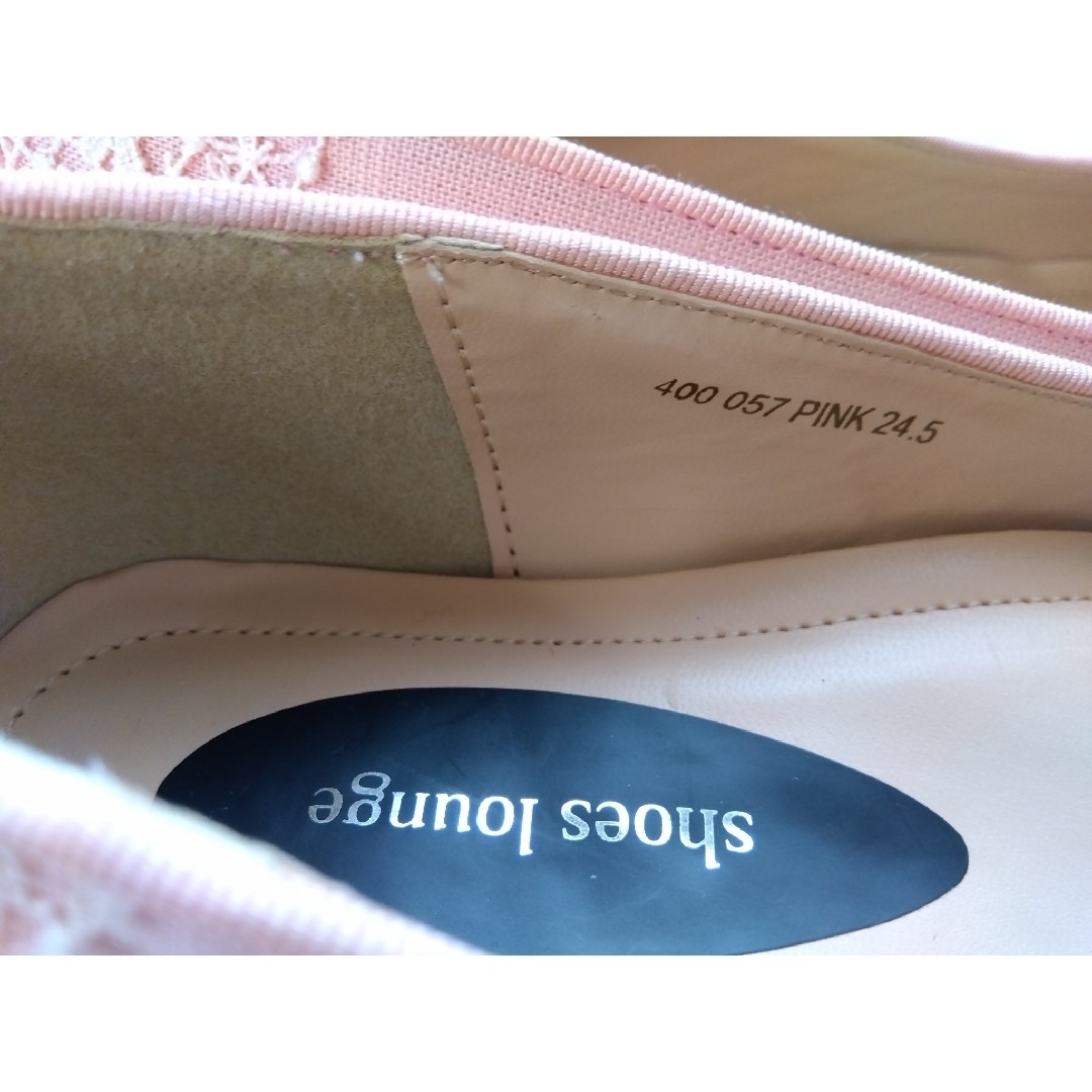 ★パンプス　ピンク　レース　24.5cm レディースの靴/シューズ(ハイヒール/パンプス)の商品写真