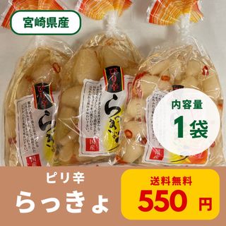 ピリ辛らっきょう 1袋 セール品 漬物 国産 らっきょう 宮崎県産 送料無料(漬物)