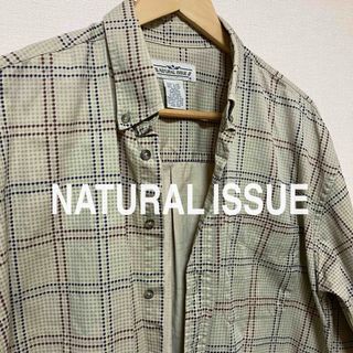 NATURAL ISSUE 長袖シャツ チェック ボタンダウン 古着　ビンテージ(シャツ)