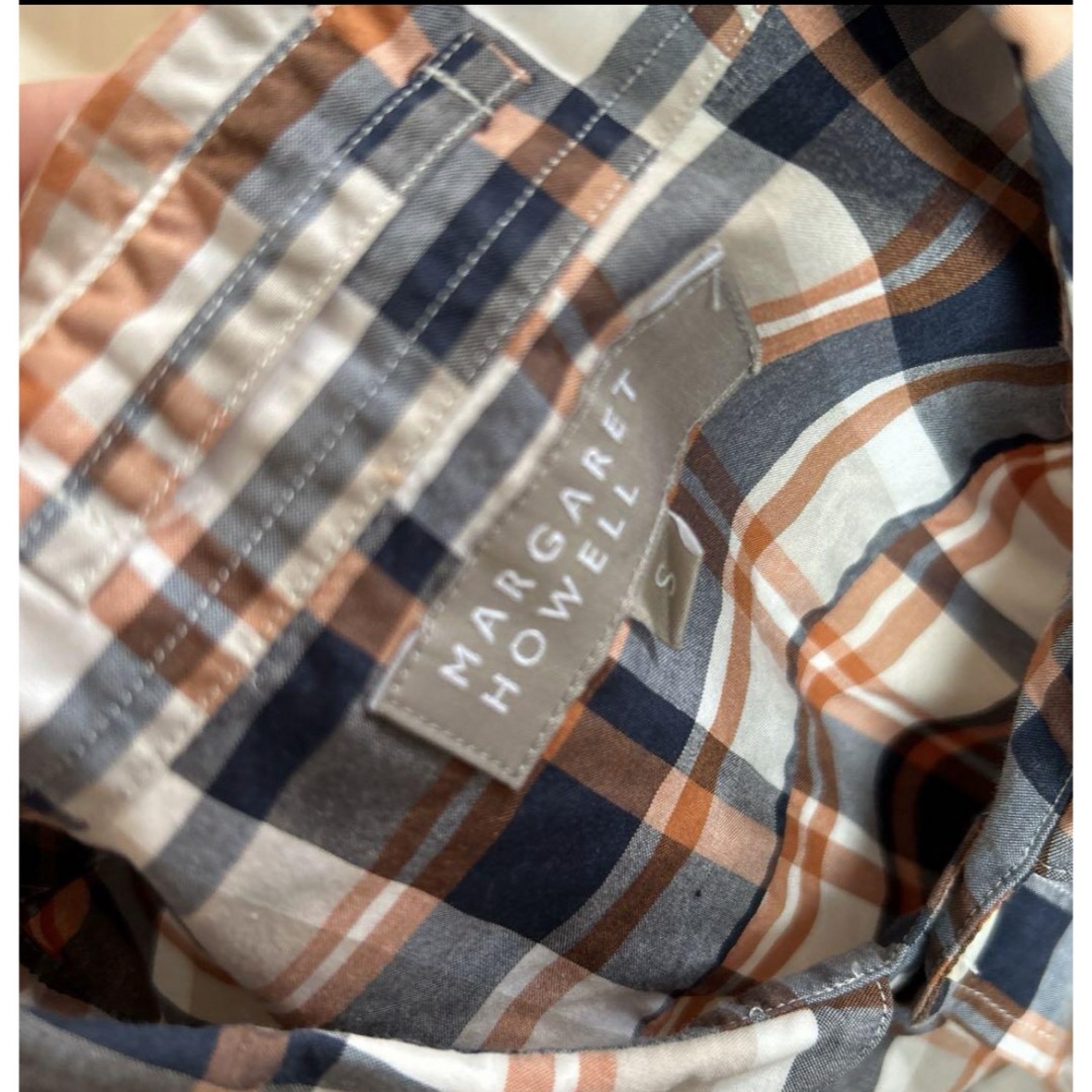 MARGARET HOWELL(マーガレットハウエル)の美品　MARGARET HOWELL  コットンチェックシャツ レディースのトップス(シャツ/ブラウス(半袖/袖なし))の商品写真
