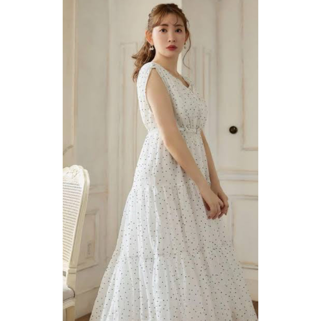 Her lip to(ハーリップトゥ)のHer Lip To Tiered Polka-Dot Long Dress レディースのワンピース(ロングワンピース/マキシワンピース)の商品写真